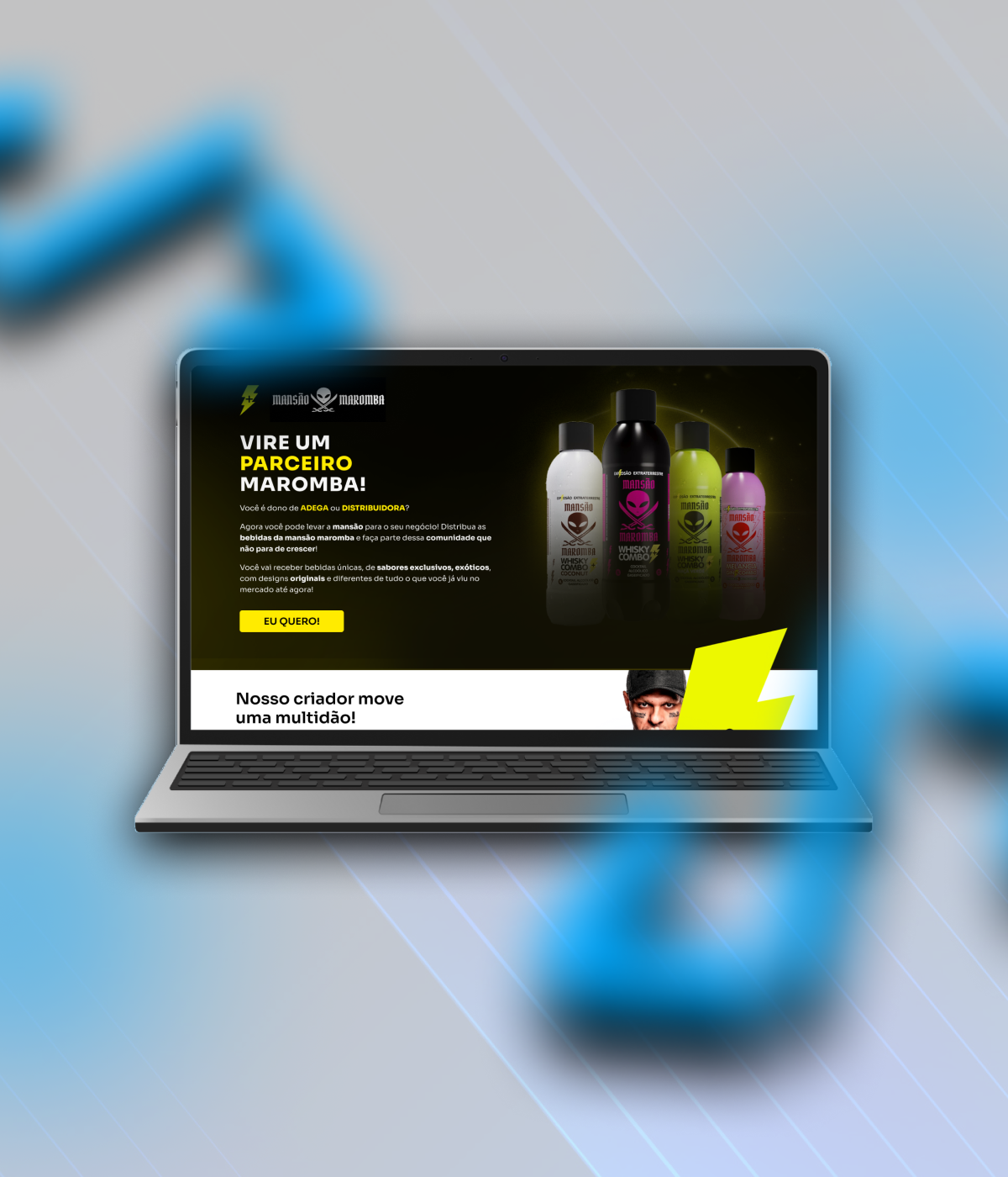 Mansão Maromba premium drinks landing page cover